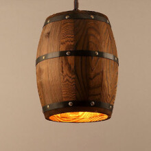 Houten vat hanglamp plafondlamp pendelverlichting bar café verlichting