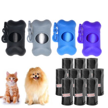 Borse per rifiuti per animali domestici in plastic carine da 10 pezzi con dispenser a forma di osso