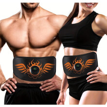 Abdominal Trainer EMS Muscle Stimulator USB Rechargeable Ab Trainer Belt with Extra Extension Strap Suitable for Home Body Fitness Women Men