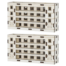 2 Stuks Mini Huis Model: Onafgewerkt Blokhut Voor Sandtafel
