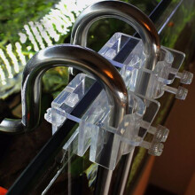 2 Pezzi supporto per tubo in acrilico per filtro acquario supporto a gancio
