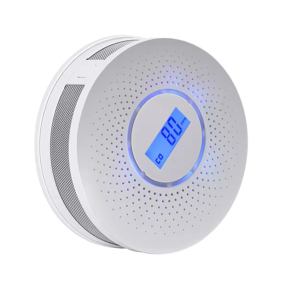 2-In-1 Carbon Monoxide Detector Smoke Detector Alarm Electrochemical Sensor Lcd Co Alarm Smoke Alarm For Home Hotel Safety 7368873975553