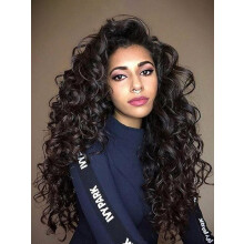 Natuurlijk Zwart Lang Krullend Haar Fluffy Afro Kleine Krullige Hoge Temperatuur Vezel Pruiken