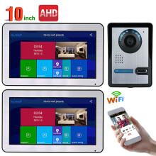 ENNIO Citofono Video con 2 Monitor da 10 pollici Wired Wifi Sistema di Entrata con Telecamera AHD 720P Wired IR-CUT Visione Notturna Supporta
