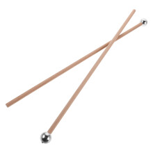 2St Metalen Kop Xylofoon Mallets Met Handgreep Beige Kleur