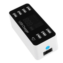 8 Multi - Port USB Adapter LCD Display Desktop Wandlader Slimme Snellader Station