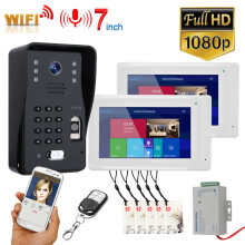 ENNIO SY703W706WMJLP12 2 Monitor 7 pollici Wifi Telefono Video Wireless per Porta Citofono Sistema Intercom con Filo per Impronte Digitali RFID A