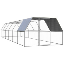 vidaXL 3089328 Outdoor Hühnerkäfig 3  12  2 m Verzinkter Stahl Haustierbedarf Hundehütte Haustierheim Katzenbett Zaun Spielplatz