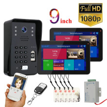 ENNIO SY908B909BMJLP12 2 Monitor 9 Pollici Wifi Telefono Video wireless Citofono Sistema con Filo per Impronte Digitali RFID AHD 1080P Sistema