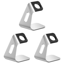 3Pièces Support Chargeur Montre Argent Aluminium Antidérapant