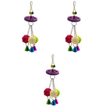 3Pièces Rattan Perroquet Multi Usage Colorés