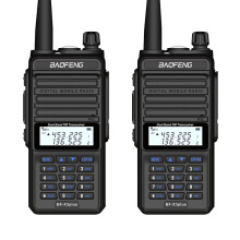 2PCS BAOFENG X3-Plus 9500mah 18W Radio Walkie Talkie Tri-banda 20 KM Impermeabile UHF/VHF Trasmettitore Radio 220MHz black Spina EU