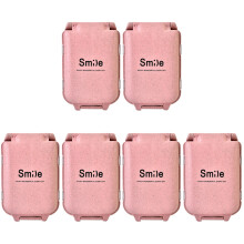 6Pièces Étui Rangement Rose En Fibre De Blé Pour Médicaments