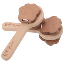 2St Castagnetten Kindertoy Khaki Lange Handgreep Voor