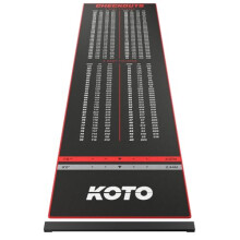 KOTO - Oche Carpet Checkout Darts Mat Red 285 x 80 cm + Oche Incl. Score Indicator, Non Slip Carpet Dart Mat, Professional Dart Mat, PRedect Floor &