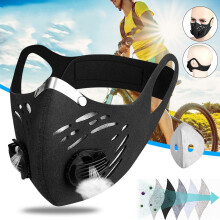 Anti - smog Fietsmasker Winddicht Stofdicht en Warm Masker Actieve Koolstof Anti - haze Buitenrijmasker