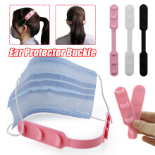 Protezione per orecchie in silicone antiscivolo con fibbia gancio regolabile e prolunga per maschera.