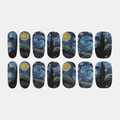 14 stuks Sterverf Glitter Nagelstickers