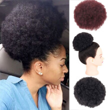 Afro paardenstaart haarbun met trekkoord explosieve hoofd fluffy krullende rups haarextensions