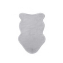 VOLTICO Faux Rabbit Fur Rug Super Soft Bedside Rug Plush Area Rug for Bedroom Living Room Sofa Side Non Slip Decorative Floor 83x56cm Pink Grey