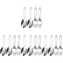 16Pièces Service Couverts Acier Inoxydable Argenté Usage