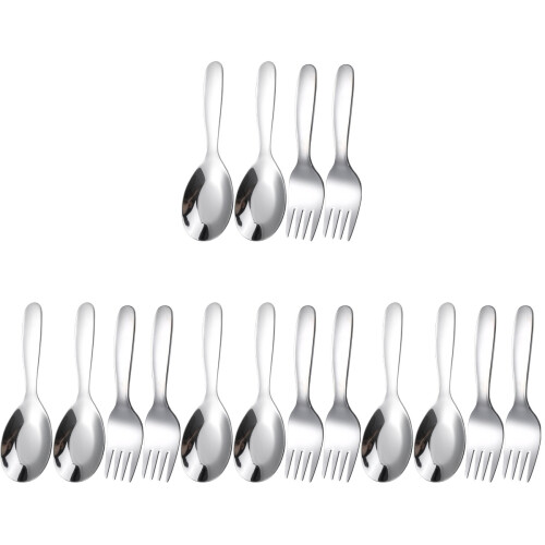 16Pièces Service Couverts Acier Inoxydable Argenté Usage