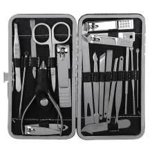 19-delige nagelknipper set roestvrij staal manicure pedicure gereedschap gezichts hand voetverzorging