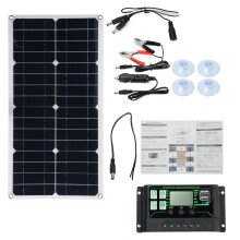 250W Max Draagbare Zonnepaneel Kit Dubbele DC USB Oplader Kit Enkele Kristal Semi-flexibel Zonne-energie Paneel met 60A/100A Zonnecontroller