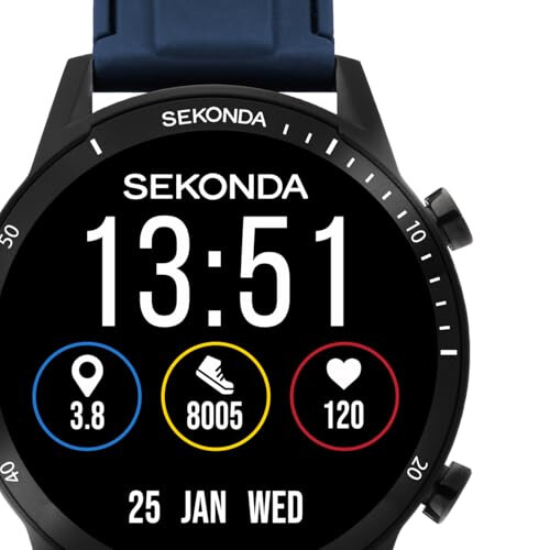 Sekonda Sekonda Active Go Smart Watch in Black with Blue Silicone Strap 2