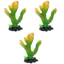 3Pièces Corail Résine Vert Décoration Aquarium Pour Salon
