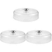 3Pièces Couvre-Gâteaux Transparent Acier Inoxydable