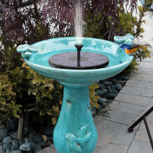8-in-1 Solar-Vogelwasserbrunnen-Set 3. 5 W Kreis-Solar-Schwimmende Pumpe mit eingebautem 1600mAH Akku für den Betrieb bei bewölktem Wetter oder na