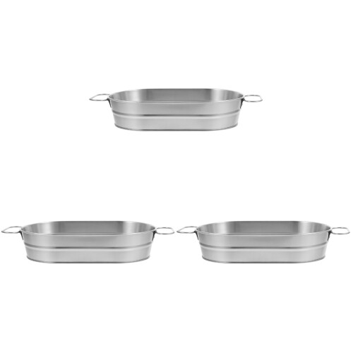 3Pièces Seau À Glace Portable Acier Inoxydable Argent Pour Usage Pro