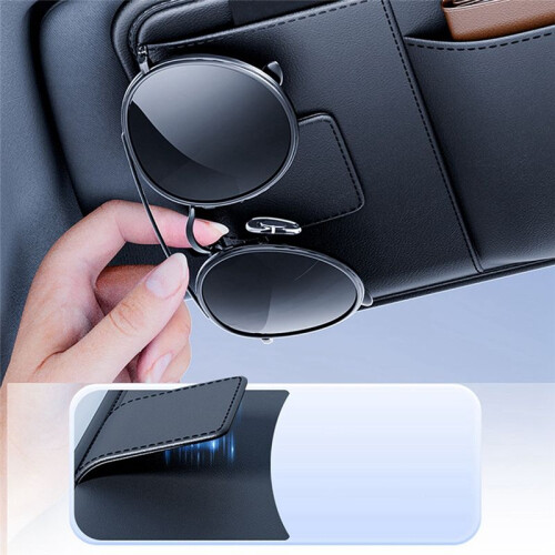 Car Visor Storage Device Multi-Function Light Shield Glasses Bag Card Driver'S License Clip Car Storage Case Accessories