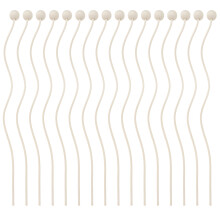 50St Natuurlijke Wavy Rattan Aromatherapie Diffuser Stokjes Lichtgeel
