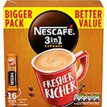 Nescafé 3 in 1 Caramel Instant Coffee Fresher Richer 16 Mugs (16 X 17g), 272g