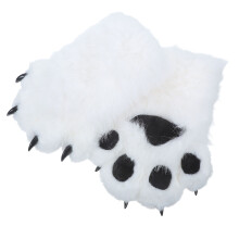 1Paar Polyester Kattenklauw Handschoenen Wit Furry Cosplay Accessoire