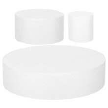 3St Foam Taartmodel Wit Rond Lichtgewicht Voor Icing En Decoratie