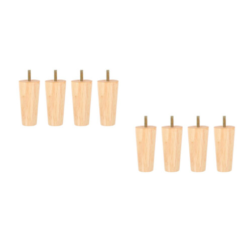 8Pièces Pieds En Bois Beige Pour Table Protégeant Sol