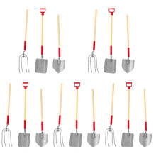 5Ensembles Outils Mini Fermiers Décoratifs En Bois Et Alliage Colorés