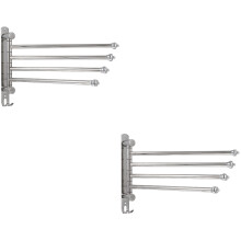 2Pièces Porte-Serviettes Rotatif Acier Inox Argenté Robuste