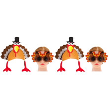 4Pièces Ensemble Lunettes Et Chapeaux Pour Carnaval Et Fêtes