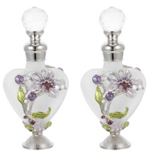 2Pièces Bouteille De Multi Décor Élégant En Verre