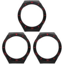 3Pièces Coque Protection Montre Pièce Qualité Noir Rouge