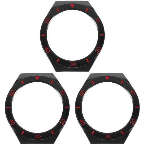 3Pièces Coque Protection Montre Pièce Qualité Noir Rouge