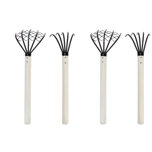 4Pièces Râteau 5 Dents Outils Pour Jardinage