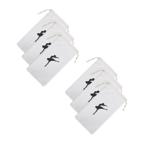 6Pièces Sacs Portables Blancs À Pour Chaussures De Danse