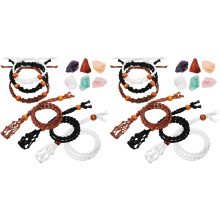 2Ensembles Colliers Femme Porte-Cristal Corde Tressée Couleurs Variées