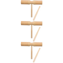 3Ensembles Instruments Percussion Bois Bébé Beige Jouets Musicaux