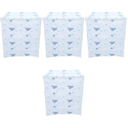 4Pièces Laveuse Sécheuse Décorative Bleu Résistante